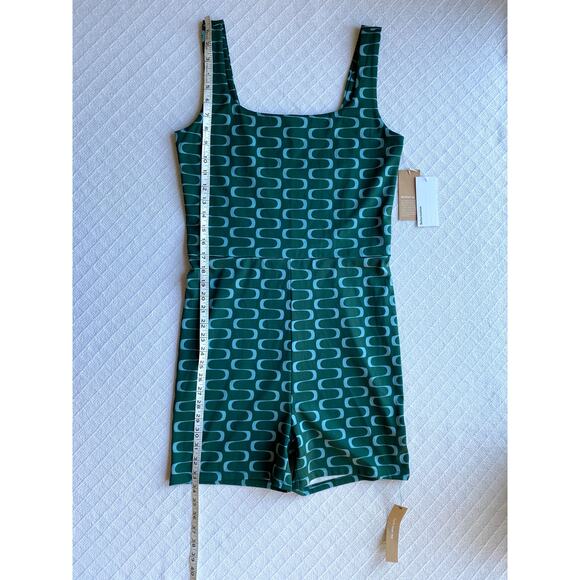 Reformation Liv EcoMove Cutout Jumpsuit Venture Green Mod Tank Short Romper NWT - Picture 12 of 14
